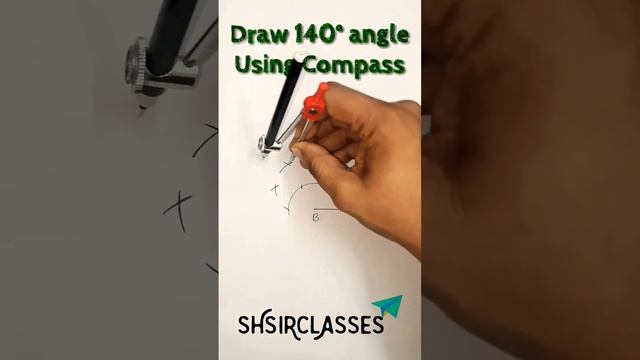 How to draw 140° angle using compass. Construct 140° angle. @SHSIRCLASSES.