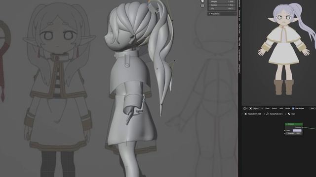 Сделала аниме персонажа в 3д |  Процесс Моделирования Персонажа В Blender 3d | Фрирен