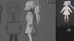 Сделала аниме персонажа в 3д | Процесс Моделирования Персонажа В Blender 3d | Фрирен