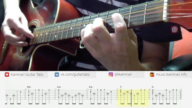 [Guitar Lessons] Nightwish – While Your Lips Are Still Red (guitar cover with tabs). Easy guitar. смотреть онлайн