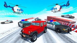 ОГРАБИЛ МАЖОРА! УГНАЛ ОТ МЕНТОВ ПО ГОЛОЛЕДУ ЗИМОЙ! ПОЛИЦЕЙСКАЯ ПОГОНЯ ЗА ПРЕСТУПНИКОМ В BeamNG.drive