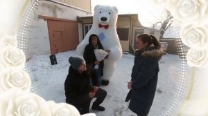 Большой белый свадебный медведь в подарок