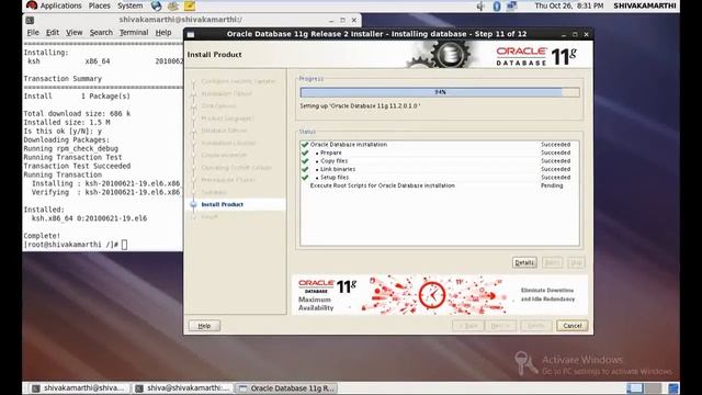 Installation Of ORACLE11g On LINUX And To Set The ORACLE PATH Permanently смотреть онлайн