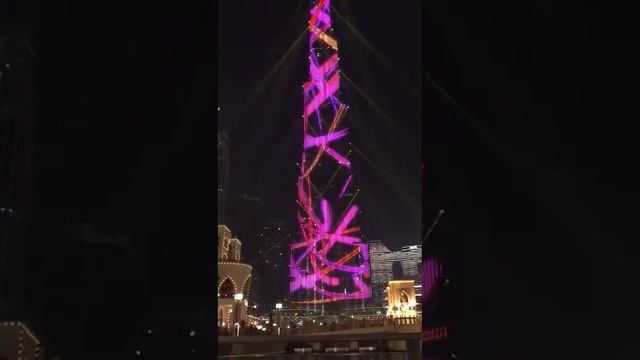 Дубай 13.01.2022г. Бурдж Халиф. Лазерное, световое шоу. смотреть онлайн