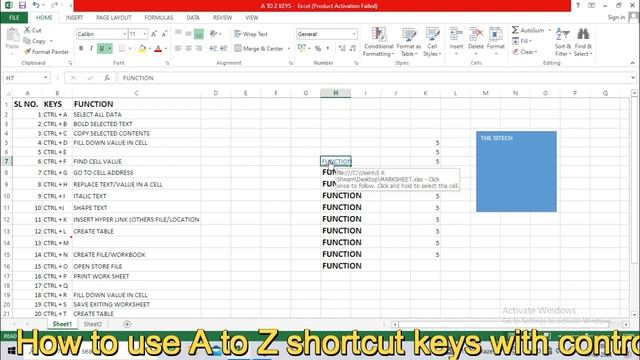 MS-Excel A to Z Shortcut Keys। A to Z Shortcut Keys in MS- Excel। Excel All Shortcut Keys।