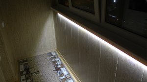Светодиодная лента 220 В. Подсветка на балконе