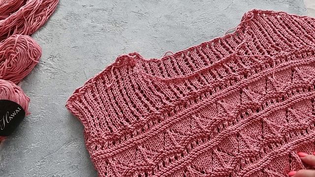 ПЕРЕВЯЗАЛА АЖУРНОЕ ПОЛО / ГОТОВОЕ ИЗДЕЛИЕ ИЗ SEAM HAWAI /МОЙ ЛИЧНЫЙ МАРАФОН 