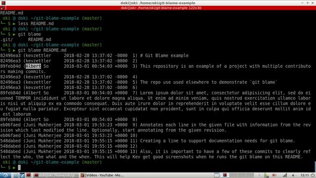 Git - 6. Git blame : analyse ligne à ligne d'un fichier | tutos fr смотреть онлайн