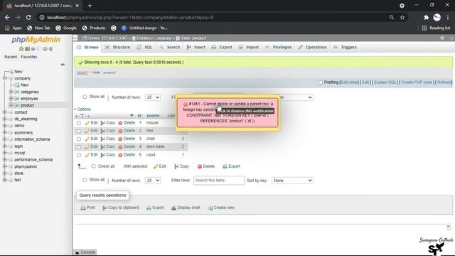 How to create Foreign key || Import Readymade database in PhpMyAdmin || Error creating foreign key.