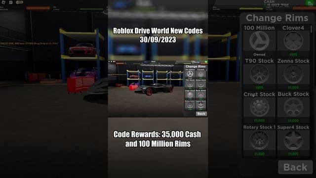Roblox Drive World New Codes 30 September 2023 #shorts #roblox #robloxcodes #driveworld #codes