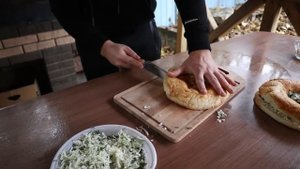 ЗАКУСКА за 5 МИНУТ НА МАНГАЛЕ. ЛЕПЁШКА с СЫРОМ.