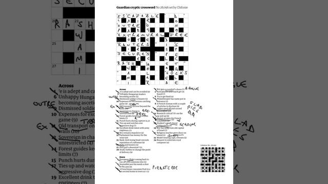 Guardian cryptic crossword 28096 walkthrough April 1st 2020