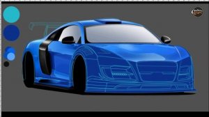 Audi R8 Speed-Matte Painting (#Photoshop)