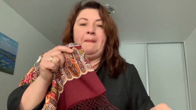 Павловопасадские шали    - сад дивных снов- бордо смотреть онлайн