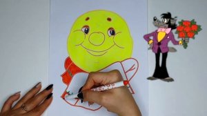 , раскраска сказка колобок, волк, медведь,заяц, coloring fairy tale Kolobok, coloring learn colors