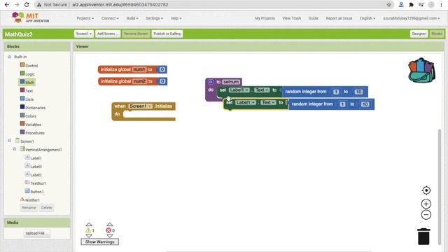How To Make a Maths Quiz App using MIT App Inventor 2 [ Quiz App ]