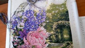 46. Пионы и дельфиниумы, 3 отчет // Вышивка крестом