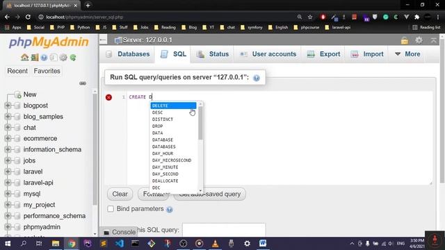 38 - Creating and Dropping Databases - Complete PHP Course
