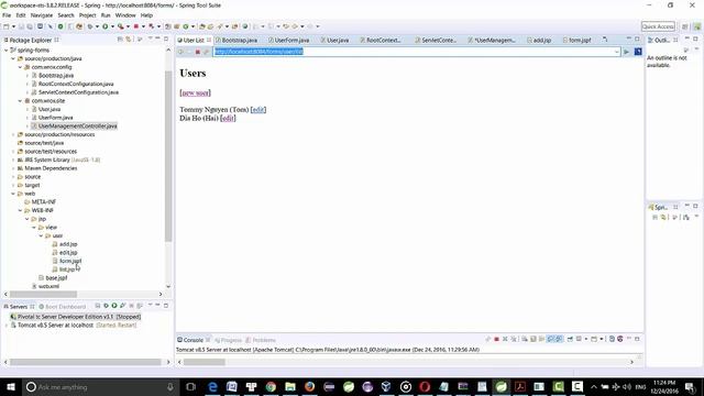 Spring MVC form Java based configuration Example смотреть онлайн