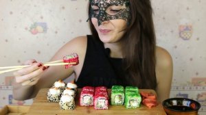 ASMR по-русски Суши Роллы/ASMR Mukbang Sushi rolls