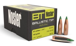 Пуля Nosler Ballistic Tip Hunting .30 165gr/10,7грамм BC-0,475