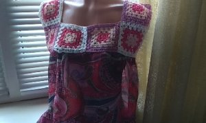 Кокетка для туники или платья из квадратов.mp4