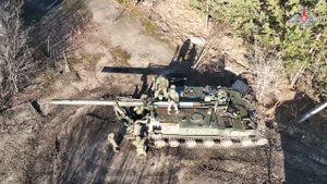 Работа самоходных миномётов "Тюльпан"