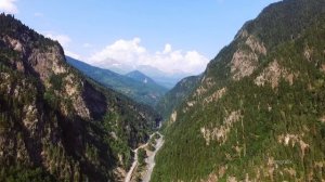 Patara Enguri River, Cheri, Samegrelo-Zemo Svaneti, Jvari Mestia Lasdili | Drone video