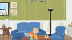 Caillou scares Rosie with the scary maze game.