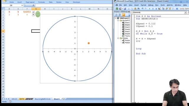 Bouncing Ball in a Circle | Using Chart with VBA coding смотреть онлайн