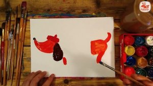 Как нарисовать СОБАКУ / урок рисования красками для детей