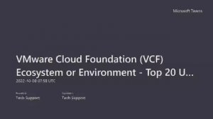 VMware Cloud Foundation (VCF) Ecosystem or Environment - Top 20 Use Cases