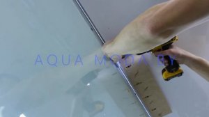 Монтаж водопада по стеклу. Installation of a waterfall on glass