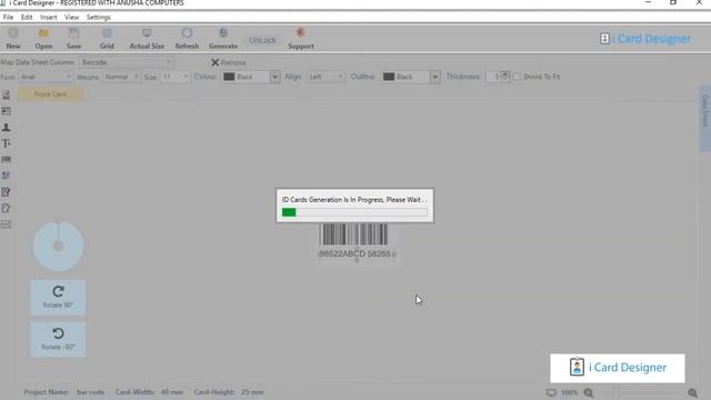 Create Code 128 Barcode using iCard Designer