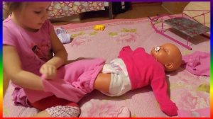 Куклы видео Утро с #Беби Розочка  Меняем подгузник  Одеваем на улицу прогулка игры в дочки матери