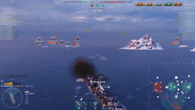 World of Warships -- Tier-VIII-Cruiser "Anchorage" , with 4x3 203mm Guns, 10,5km Torps and Smoke смотреть онлайн