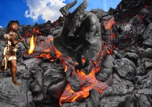 Следы в огненной лаве, так кто же шёл по огненной дороге.