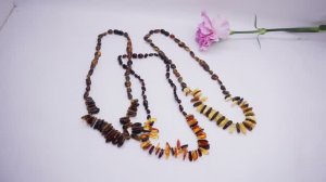 Колье янтарь натуральный 45 см балтийский природный ожерелье бусы 4067 Хорошие Вещи