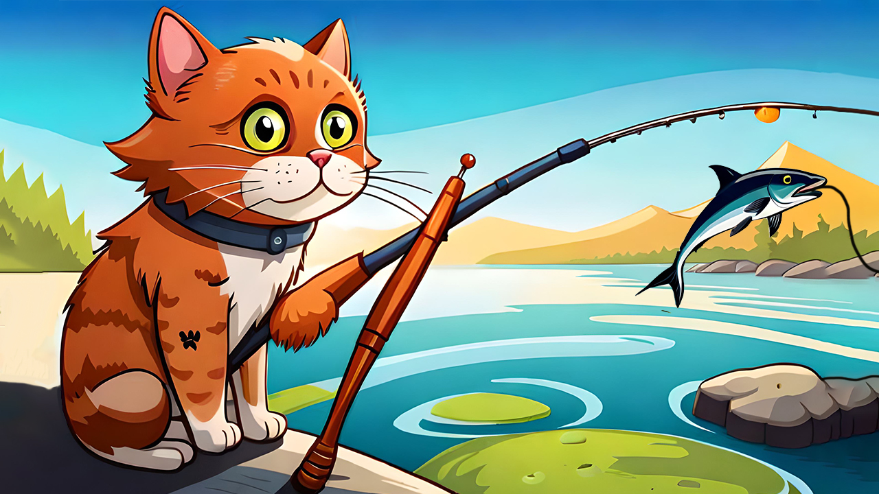 Cat goes fishing картинки