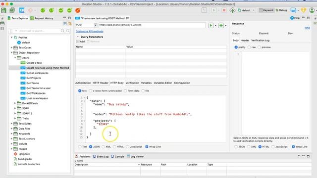 Katalon Studio API Testing #8 - Send POST Request for REST API