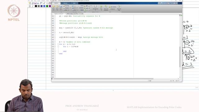 MATLAB Implementation for Encoding Polar Codes