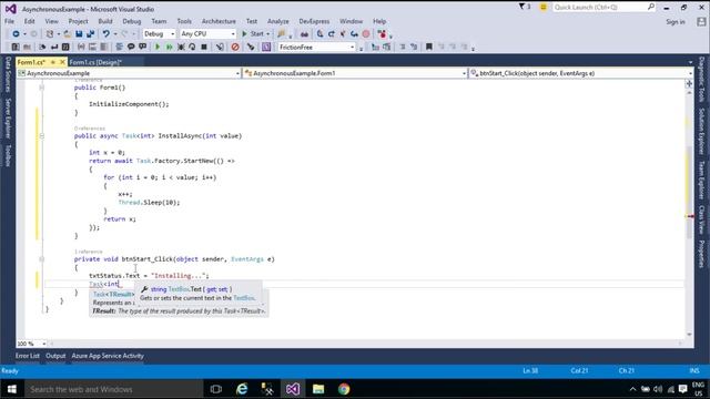 C# Tutorial - Async Await C#.NET Winforms Application | FoxLearn