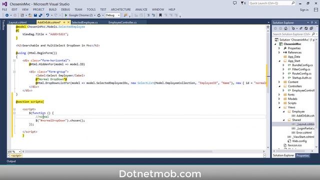 Asp.Net MVC - Searchable and Multi-select Drop DownList Using Chosen Plugin