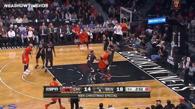 Taj Gibson Fights in the Paint Scores Bulls vs Nets December 25, 2013 NBA 2013 2014 Season смотреть онлайн