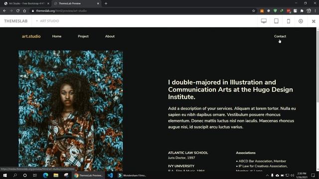 Art Studio: Free Bootstrap 4 HTML5 Responsive Portfolio Website Template смотреть онлайн
