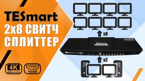 TESmart 2x8 свитч-сплиттер | Обзор HDMI 2.0 разветвителя | 2xIN, 8xOUT, 4K@60Гц 4:4:4, HDR 10, HDCP