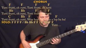 Tutti Frutti (Little Richard) Bass Guitar Cover Lesson in F with Chords/Lyrics