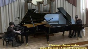 C.Velazquez. «Besame Mucho» for piano in 4 hands arranged by Pavel Zakharov III "QUEENS DUET"