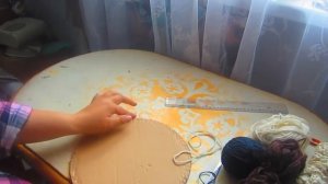 Гобелен своими руками на картоне. Круг.Часть 1. Натягивание нити основы.