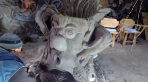 ПЕНЬ  цветочник  из  арт  бетона  своими  руками.